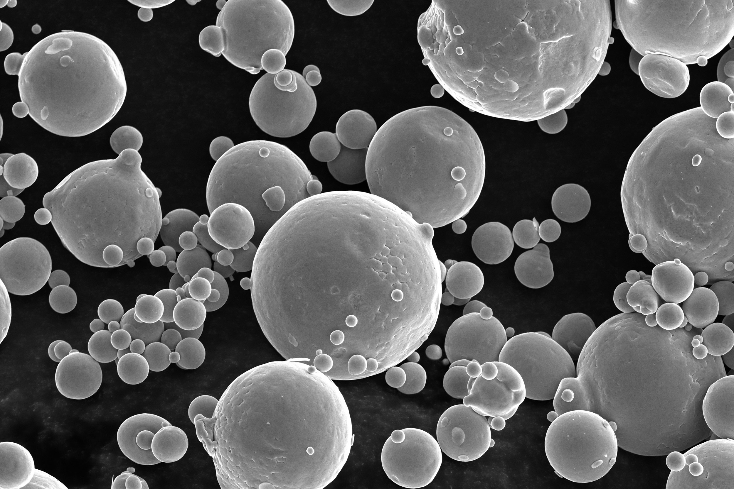 black and white image of powders